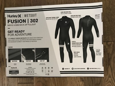 HURLEY 3/2MM FUSION 302 Back Zip FULLSUIT Long Sleeve HURLEY 3/2MM FUSION 302 Back Zip FULLSUIT Long Sleeve