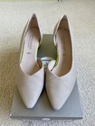 Peter Kaiser Court Shoe Block Heel Style Biela in Sand Suede Size 5 Plus Width