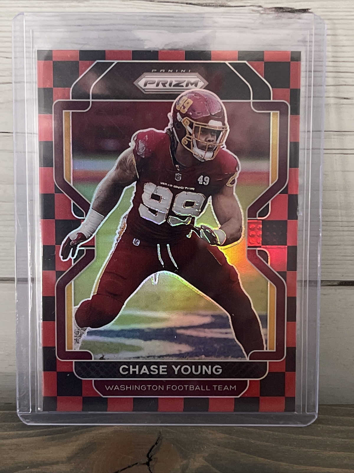 2021 panini prizm football chase young red and black checkered | eBay