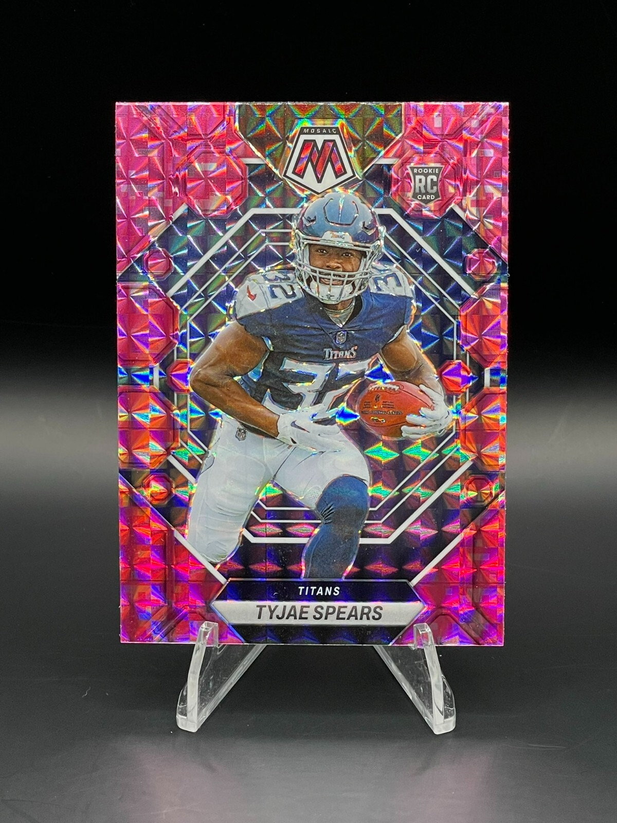 2023 Panini Mosaic - TYJAE SPEARS #369 - Camo Pink Prizm RC Rookie Titans