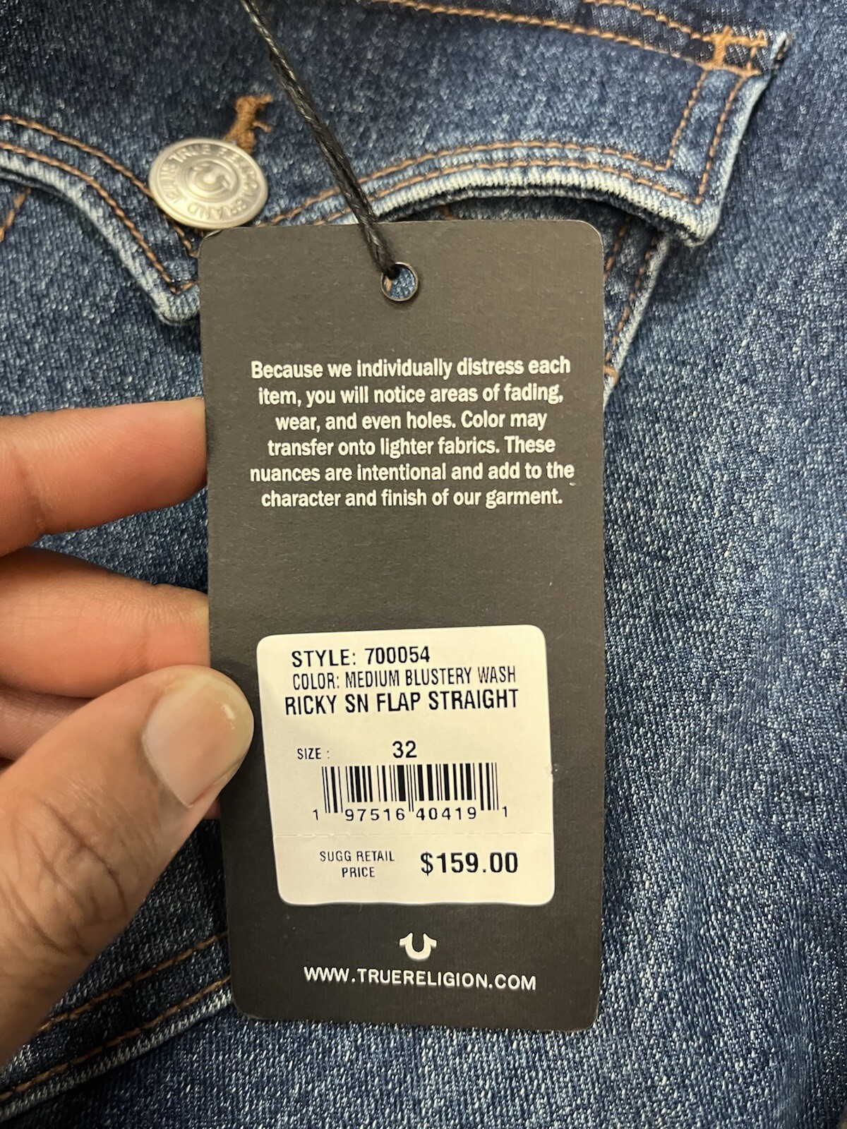 True Religion Jeans Ricky Mens W32 Relaxed Straight image 6