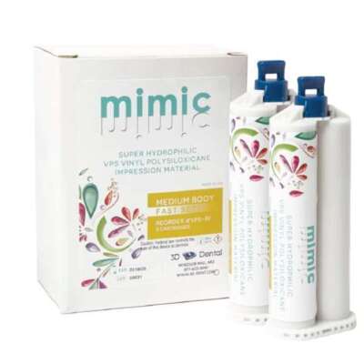 Mimic Medium Body, Fast Set VPS Impression Material, 2- 50 ml Cartridges