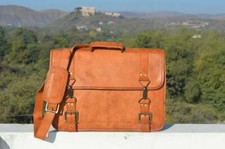 Vintage Leather Men's Handmade Brown Laptop Shoulder Satchel Messenger New Bag