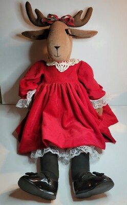 Christmas Moose with Red Dress and Shoes 28