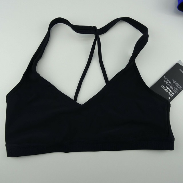 black v neck sports bra