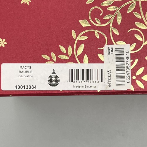 WATERFORD Xmas 2016 MACYS BAUBLE Cut Crystal Ball Ornament CLEAR 40013084 BOX - Picture 12 of 12