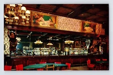 Postcard Nevada Las Vegas NV Golden Nugget Saloon Bar 1955 Posted Chrome
