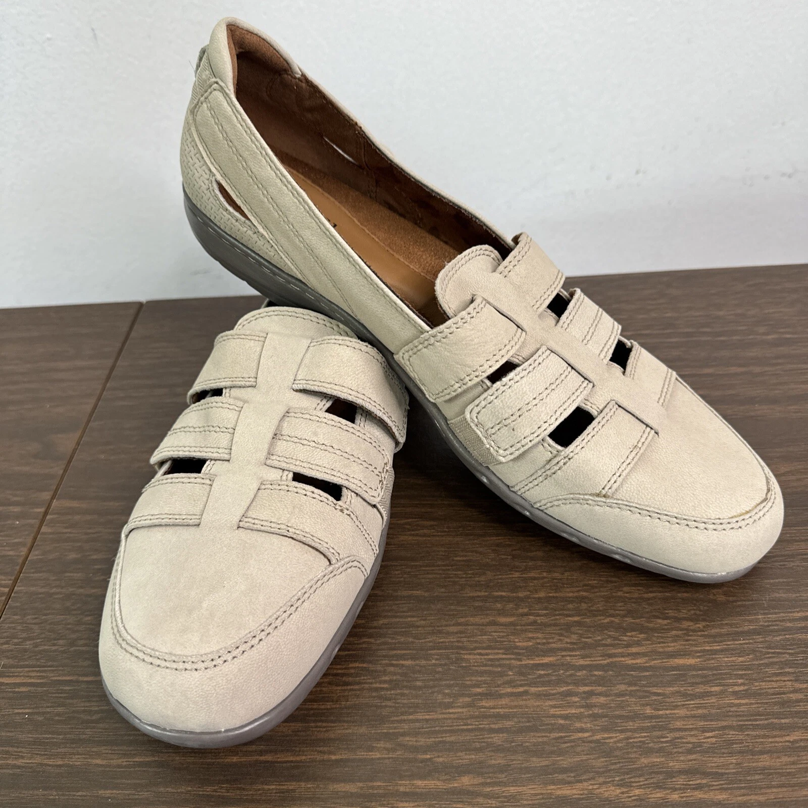 Scarpe comode Cobb Hill New Balance 11 beige pescatore pelle slip on Penfield