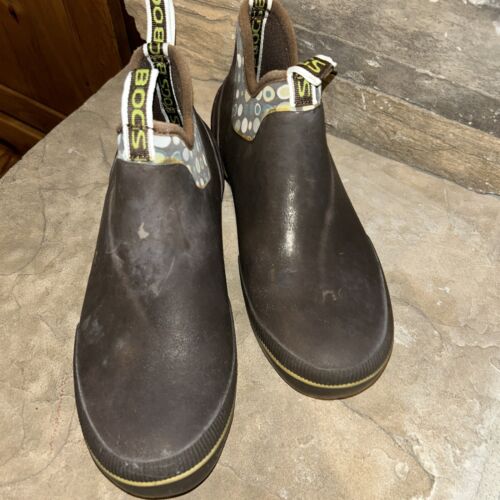 Bogs Nonslip Rubber Bottom Ankle Rain Booties Women’s Size 8 Waterproof Brown - Picture 2 of 6