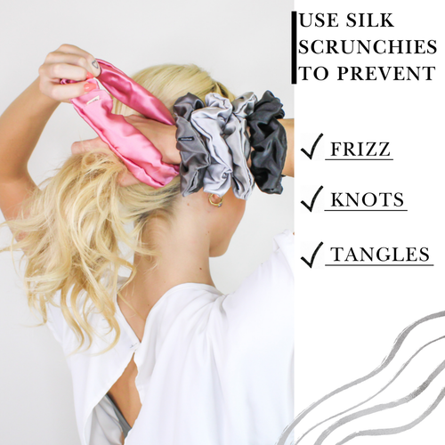 Regular 100% Mulberry Silk Scrunchie – Handmade in USA - Hair Tie - Picture 237 of 301