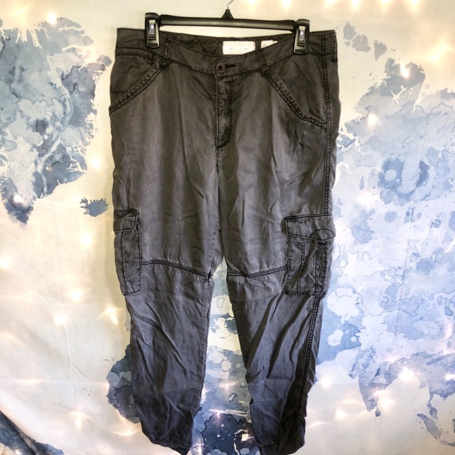 Anthropologie Hei Hei Traveler Cargo Pants 30 Grey Rolled Cuff Soft Lyocell eBay