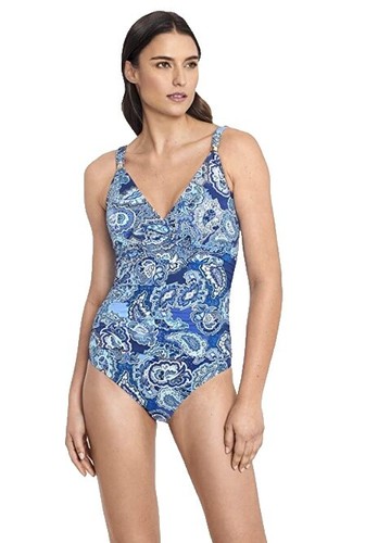 Ralph Lauren LRL One Piece Swimsuit Ruffle Underwire Ruched Floral