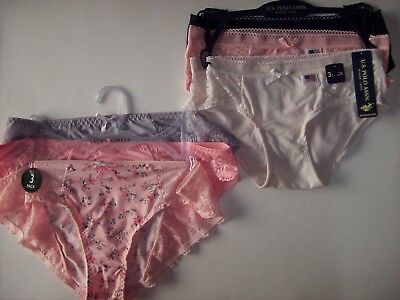 Laura Ashley U.S. Polo Assn. 3 Pack Intimates Panty S M L XL Assorted Color  New 