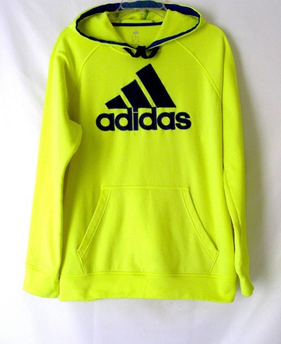 green adidas hoodie with yellow logo
