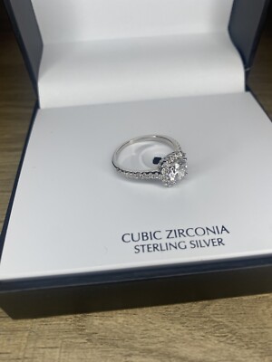 Giani Bernini Cubic Zirconia Sterling Silver Ring Size 8