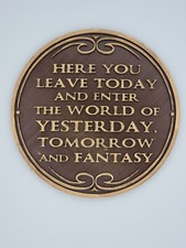 Disneyworld Entrance Prop Sign / Plaque Replica Disney Home Decor