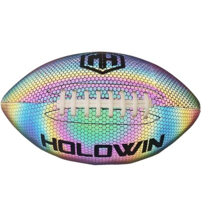 Holographic Luminous Light up Reflective Football for Night Games & Training, Gl