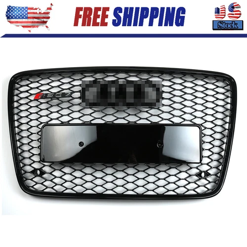Front Bumper Radiator Vent Mesh Grille Grill For 2005-2015 Audi Q7 Gloss Black