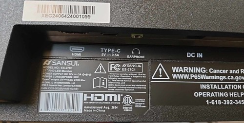 SANSUI ES-27C1 Curved Monitor 27 inch 100Hz USB Type-C Computer Monitor FHD - 第 2/4 張圖片