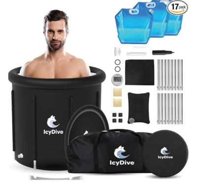 17-Piece Portable Ice Bath Tub for Adults - 99 Gal 5-Layer Cold Plunge Tub