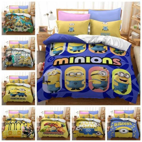 Cartoons Minions Donna Kids Quilt Duvet Cover Set Single Double Queen Size Bed - Picture 1 of 37