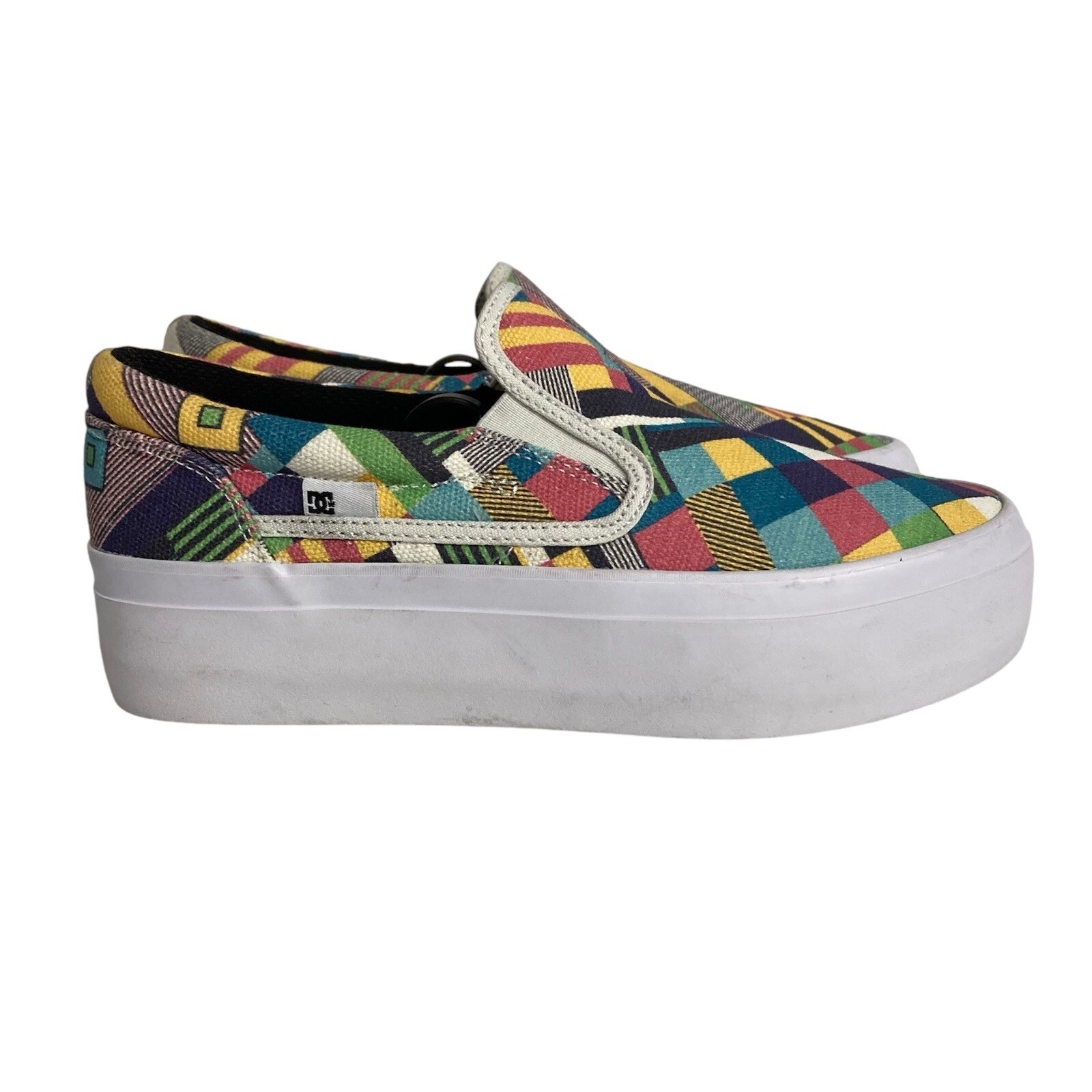 DC*  Slip On Multi-colored Checkered Skateboard S… - image 1