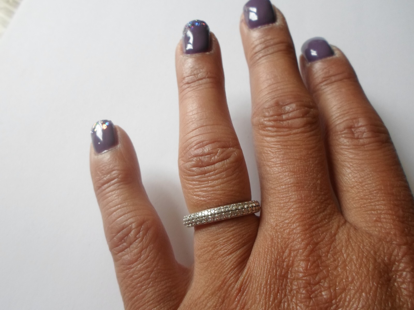 bague en argent massif, demi tour, doubles rangs … - image 6