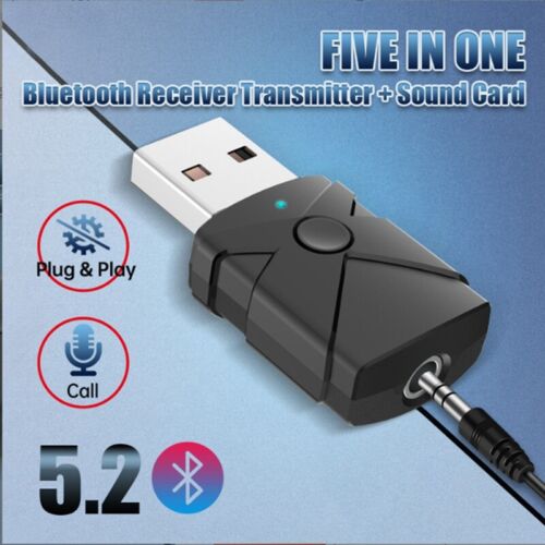 Adaptador de Audio USB Bluetooth 5.2 Receptor Inal??Mbrico Transmisor TarjetU1 - Bild 1 von 10