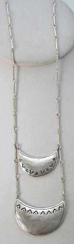 Boxed Sterling Silver Signed Silpada Double Half Crescent Moon Necklace - Picture 4 of 10