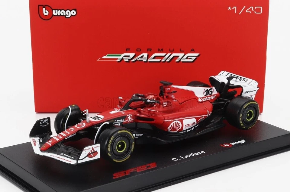 MODELLINO AUTO 1:43 BURAGO FORMULA 1 FERRARI SF-23 #16 LECLERC LAS VEGAS GP 2023 - Immagine 2 di 4