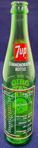 VINTAGE COMMEMORATIVE 7UP BOTTLE SALUTING OHIO STATE BUCKEYE FOOTBALL 1916-1972 - Picture 3 of 9
