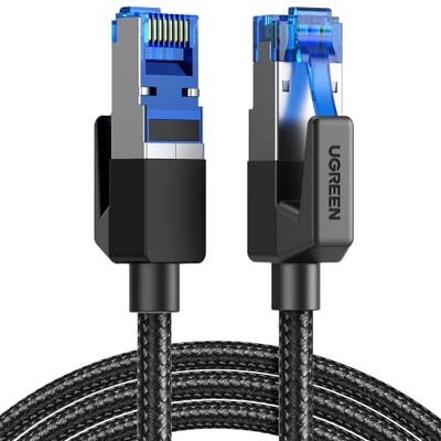 UGREEN Cat 8 Ethernet Cable 15FT, High Speed Braided 40Gbps Black 