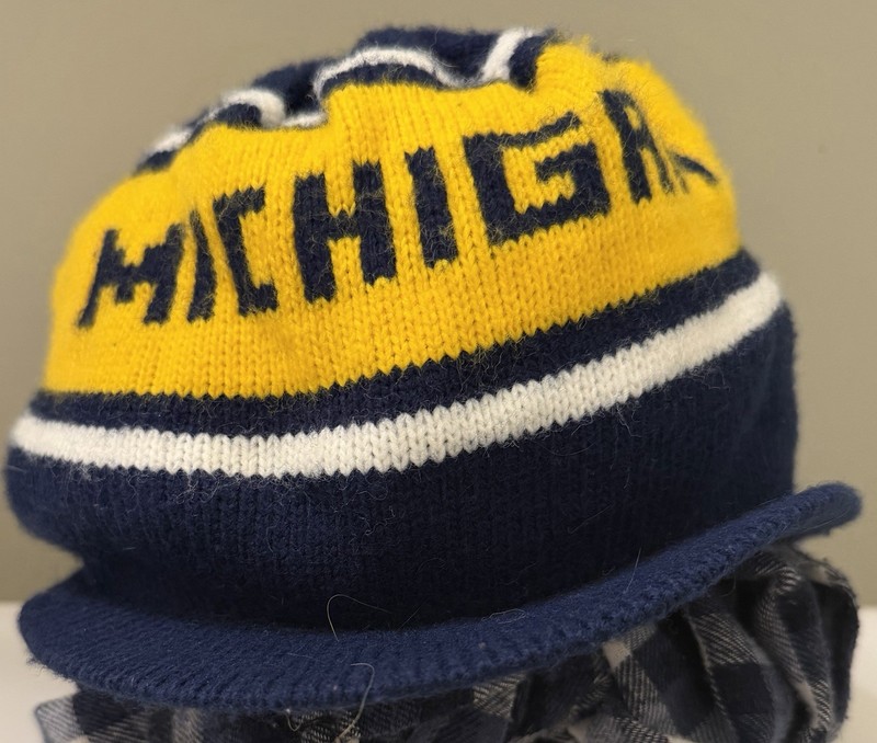 Michigan Wolverines Knit Beanie Hat Cap - Blue Yellow White Team Hat