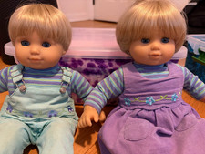 American Girl Bitty Twins Blonde Boy  Girl Dolls Retired 15  Twin Set