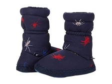 Joules Padabout Slippers Kids US 13 Navy Spider Print Pull On Mid-Calf JOBB716