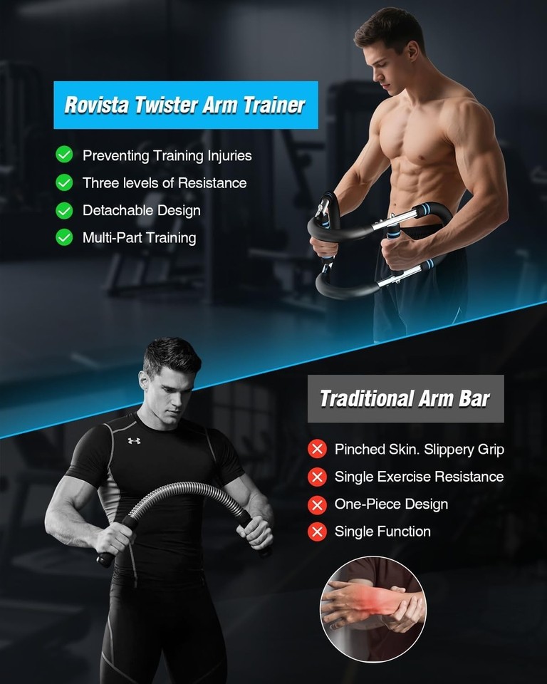 Twister Arm Trainer, Attrezzo per Esercizi Con Torsione a U, Espansore Toracico Regolabile, Power Twister Bar Portatile, per l'allenamento Muscolare di Petto, Braccia, Spalle e avambracci