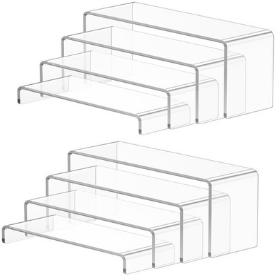 8 Pcs Large Acrylic Display Risers (7'' L~9'' L), Sturdy Rectangular Dessert St...