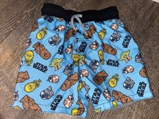 Boys Star Wars BB-8 Swim Trunks Bottoms Swimsuit Size 4t Chewbacca Yoda Guc