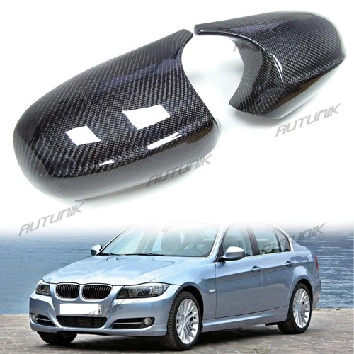 Fit BMW E90 E92 E93 LCI Carbon Fiber Side Mirror Cover Caps M3 Style Replacement