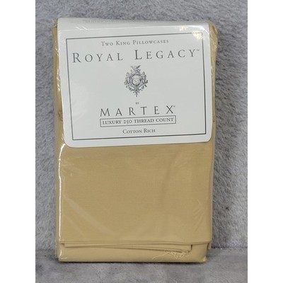Martex Royal Legacy 2 King Pillowcases Luxury 250 Thread Count Tan Beige