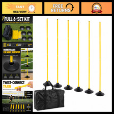 6 Pcs 5 FT Adjustable Agility Training Poles for Soccer, Basketball, Dog Horse