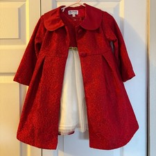 Blueberi Boulevard 2T NWT 2 PC Dress  Jacket Red White Holiday Dress Set