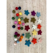 Lot of 40 Felt Hearts and Spheres