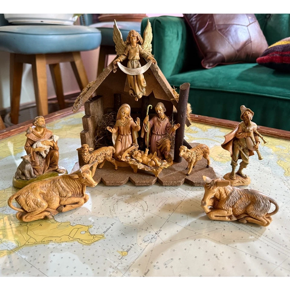 Vintage 80s Fontanini Depose italy 5" Nativity Creche Set 12 Pieces - Image 2 of 4