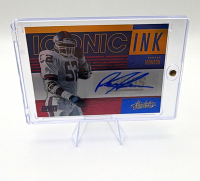 Panini 2018 Absolute Football Pepper Johnson Iconic Ink Auto II-PJ Giants