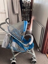 Baby Pushchair Foldable Adjustable Chair To Bed With Net Cover Lightly Used