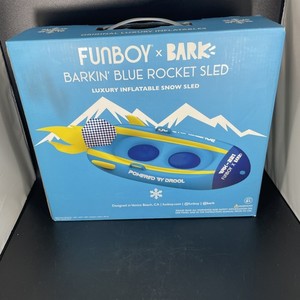 FUNBOY x BARK Barkin Blue Rocket Sled Luxury Inflatable Snow Sled.