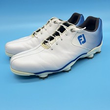 FootJoy Helix 53334 Mens Size 9 M White Blue Spiked Leather Golf Shoes