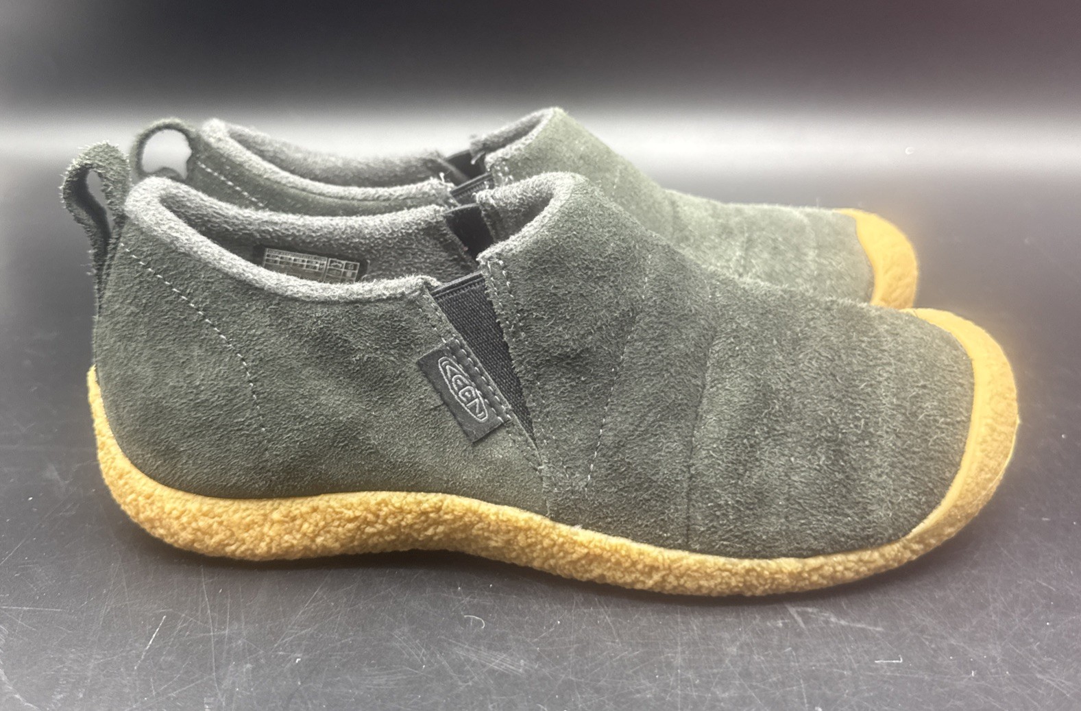 SAOLA Mocassino slip on Keen uomo Howser Harvest verde scamosciato suola gomma taglia 9