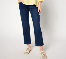 Belle by Kim Gravel Flexibelle Anchor Button Crop Jeans Women's 6 - Dark Indigo